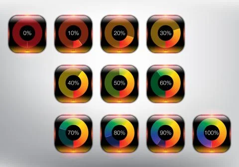 Abstract vector progress loading bars. Set of 11. Ilustración de archivo