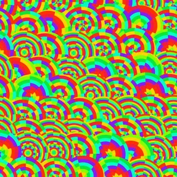 Abstract vector rainbow colored circles seamless pattern イラスト素材