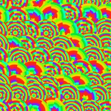 Abstract vector rainbow colored circles seamless pattern 스톡 일러스트