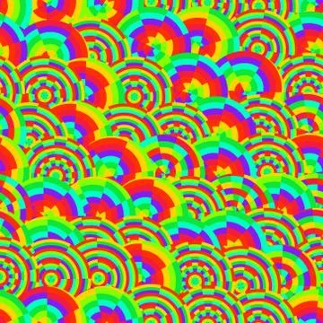 Abstract vector rainbow colored circles seamless pattern 스톡 일러스트