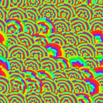 Abstract vector rainbow colored circles seamless pattern 스톡 일러스트