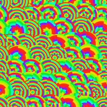Abstract vector rainbow colored circles seamless pattern Stockillustratie