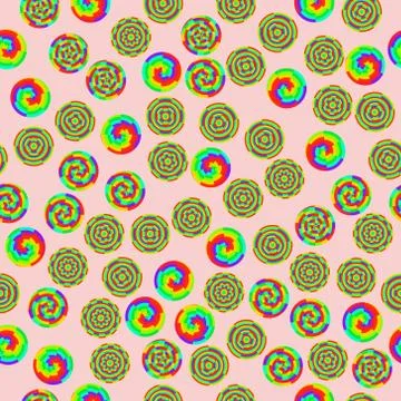 Abstract vector rainbow colored circles seamless pattern イラスト素材