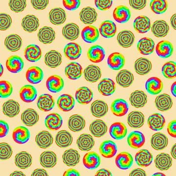 Abstract vector rainbow colored circles seamless pattern Illustrazione stock