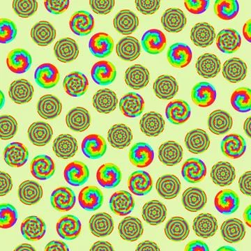 Abstract vector rainbow colored circles seamless pattern Illustrazione stock