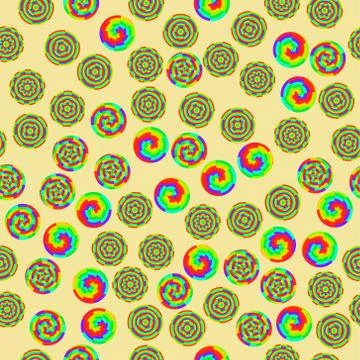 Abstract vector rainbow colored circles seamless pattern Illustrazione stock