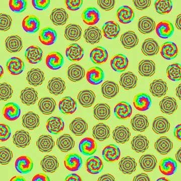 Abstract vector rainbow colored circles seamless pattern 스톡 일러스트
