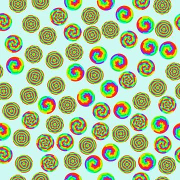 Abstract vector rainbow colored circles seamless pattern Stockillustratie