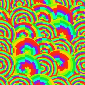 Abstract vector rainbow colored circles seamless pattern 스톡 일러스트