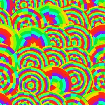 Abstract vector rainbow colored circles seamless pattern 스톡 일러스트