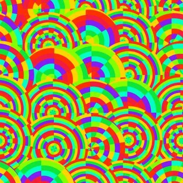 Abstract vector rainbow colored circles seamless pattern イラスト素材