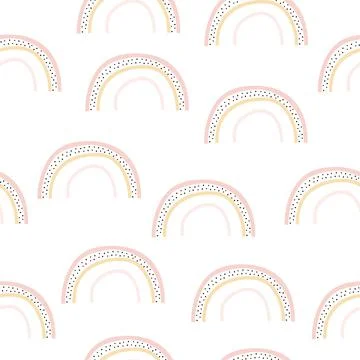 Abstract vector rainbow. Hand drawn rainbows in minimalist scandinavian style Stock Illustration