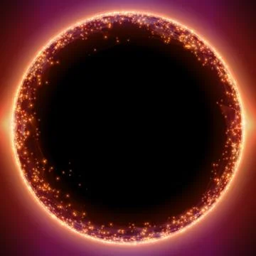 Abstract vector red mesh background. Black hole or singularity. Futuristic te Stock Illustration