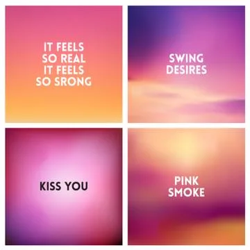 Abstract vector red pink blurred background set 4 colors set. Square blurred Stock-Illustration