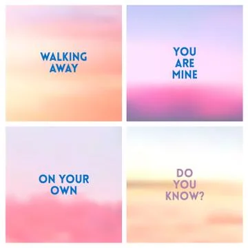 Abstract vector red pink blurred background set 4 colors set. Square blurred Stock Illustration