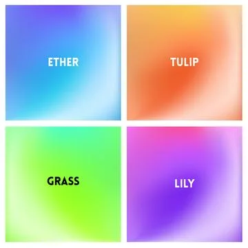 Abstract vector red sunset blurred background set. Square blurred backgrounds Stock Illustration