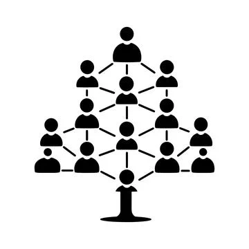 Abstract Vector referral program or a network marketing structure Icon or L.. Stock Illustration