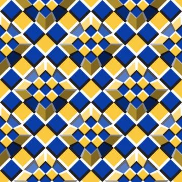 Abstract vector repeatable pattern with optical illusion of movement. Stock Illustration