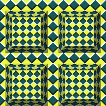 Abstract vector repeatable pattern with optical illusion of movement Stock Illustration