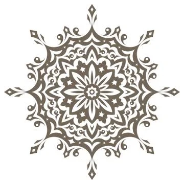 Abstract vector round lace design - mandala, decorative element 스톡 일러스트