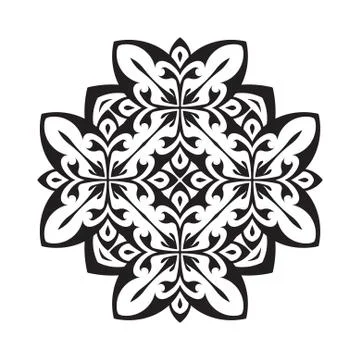 Abstract vector round lace design - mandala, decorative element Stock Illustration