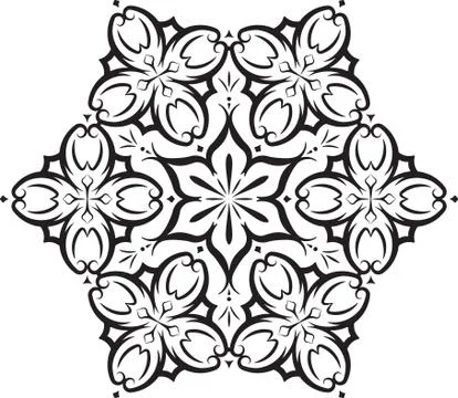 Abstract vector round lace design - mandala, decorative element 스톡 일러스트