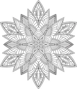 Abstract vector round lace design - mandala, decorative element 库存插图