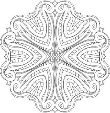 Abstract vector round lace design - mandala, decorative element 스톡 일러스트