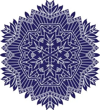 Abstract vector round lace design - mandala, decorative element Stock Illustration