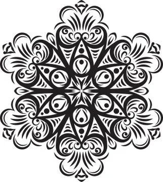 Abstract vector round lace design - mandala, decorative element Stock Illustration
