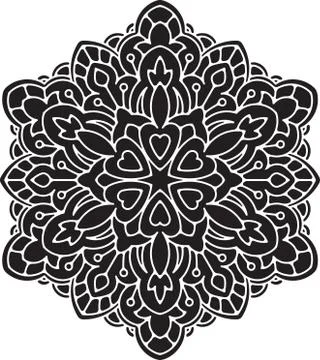Abstract vector round lace design - mandala, decorative element. Stock Illustration