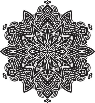 Abstract vector round lace design - mandala, decorative element. Stock Illustration