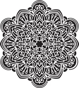 Abstract vector round lace design - mandala, decorative element. 스톡 일러스트