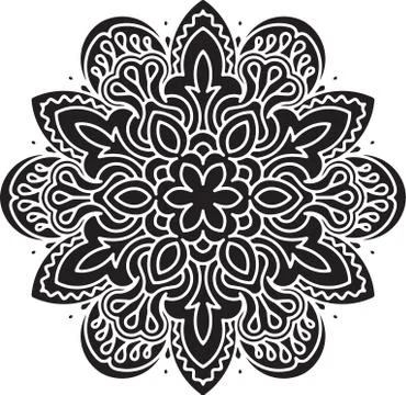 Abstract vector round lace design - mandala, decorative element. Stock Illustration