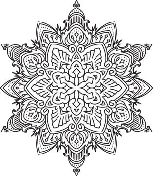Abstract vector round lace design - mandala, decorative element 库存插图