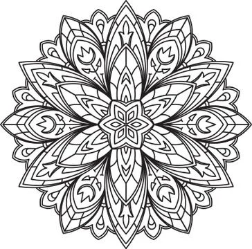 Abstract vector round lace design - mandala, decorative element Stock Illustration