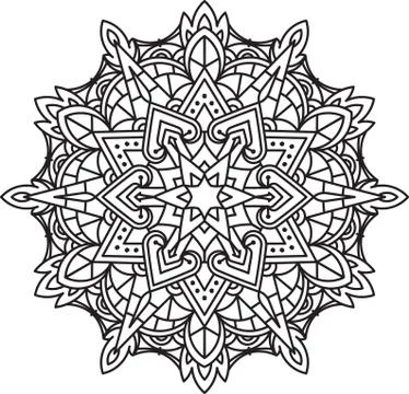 Abstract vector round lace design - mandala, decorative element 스톡 일러스트