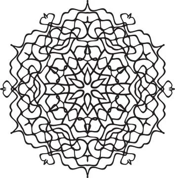 Abstract vector round lace design - mandala, decorative element 스톡 일러스트