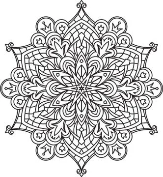 Abstract vector round lace design - mandala, decorative element Stock-Illustration