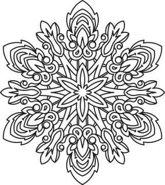 Abstract vector round lace design - mandala, decorative element Ilustración de archivo