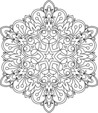 Abstract vector round lace design - mandala, decorative element 스톡 일러스트