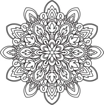 Abstract vector round lace design - mandala, decorative element Stock-Illustration