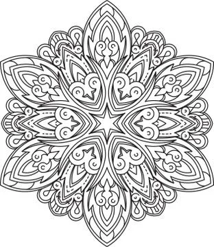 Abstract vector round lace design - mandala, decorative element Stock Illustration
