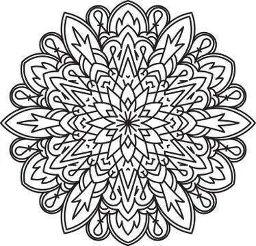 Abstract vector round lace design - mandala, decorative element Stock Illustration