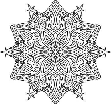 Abstract vector round lace design - mandala, decorative element 스톡 일러스트