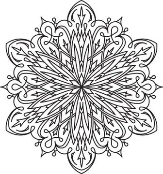 Abstract vector round lace design - mandala, decorative element Stock Illustration