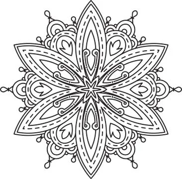 Abstract vector round lace design - mandala, decorative element 스톡 일러스트