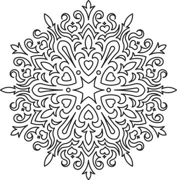 Abstract vector round lace design - mandala, decorative element Stock Illustration