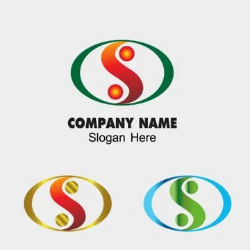Abstract vector S letter sign design template. Modern yin yang icon idea Stock Illustration