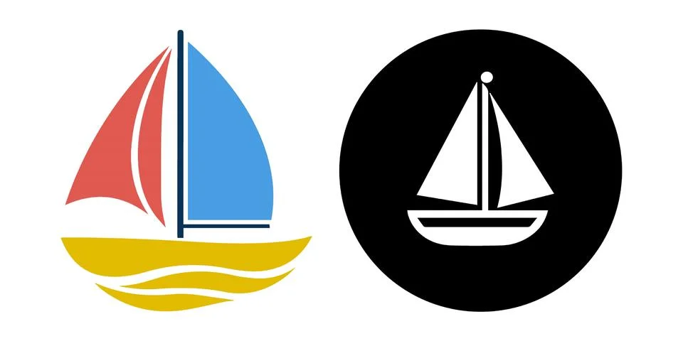 Abstract Vector Sailboat Icon or Logo Design Template Stock Illustration